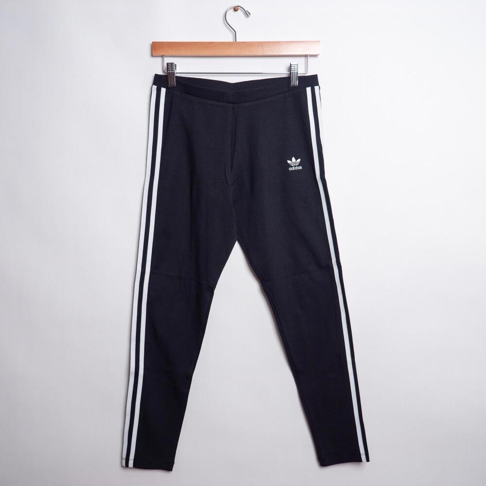 Adidas Black Three Stripe Tights Size M